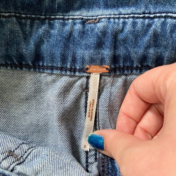 Free People Splendor in the Grass Paperbag Denim Skirt Free People Skirt Size 0 - Picture 3 of 7